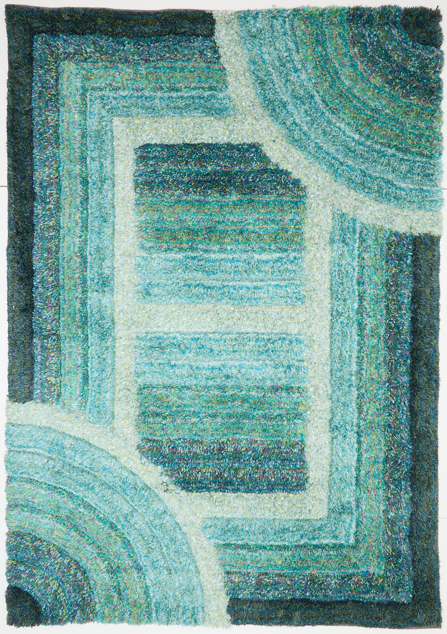 3D SHAGGY TRELLIS BLUE