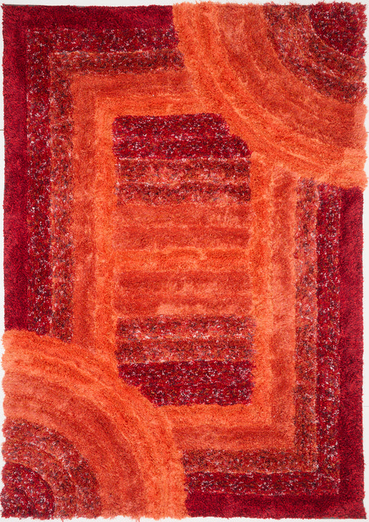 3D SHAGGY TRELLIS RED