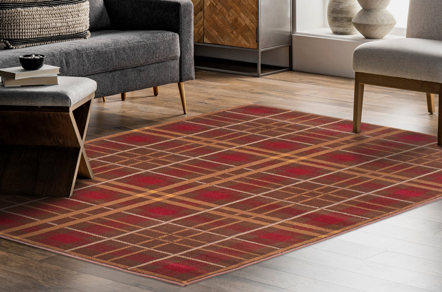TARTAN CHECK BROWN