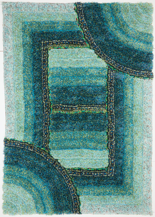 3D SHAGGY TRELLIS TEAL