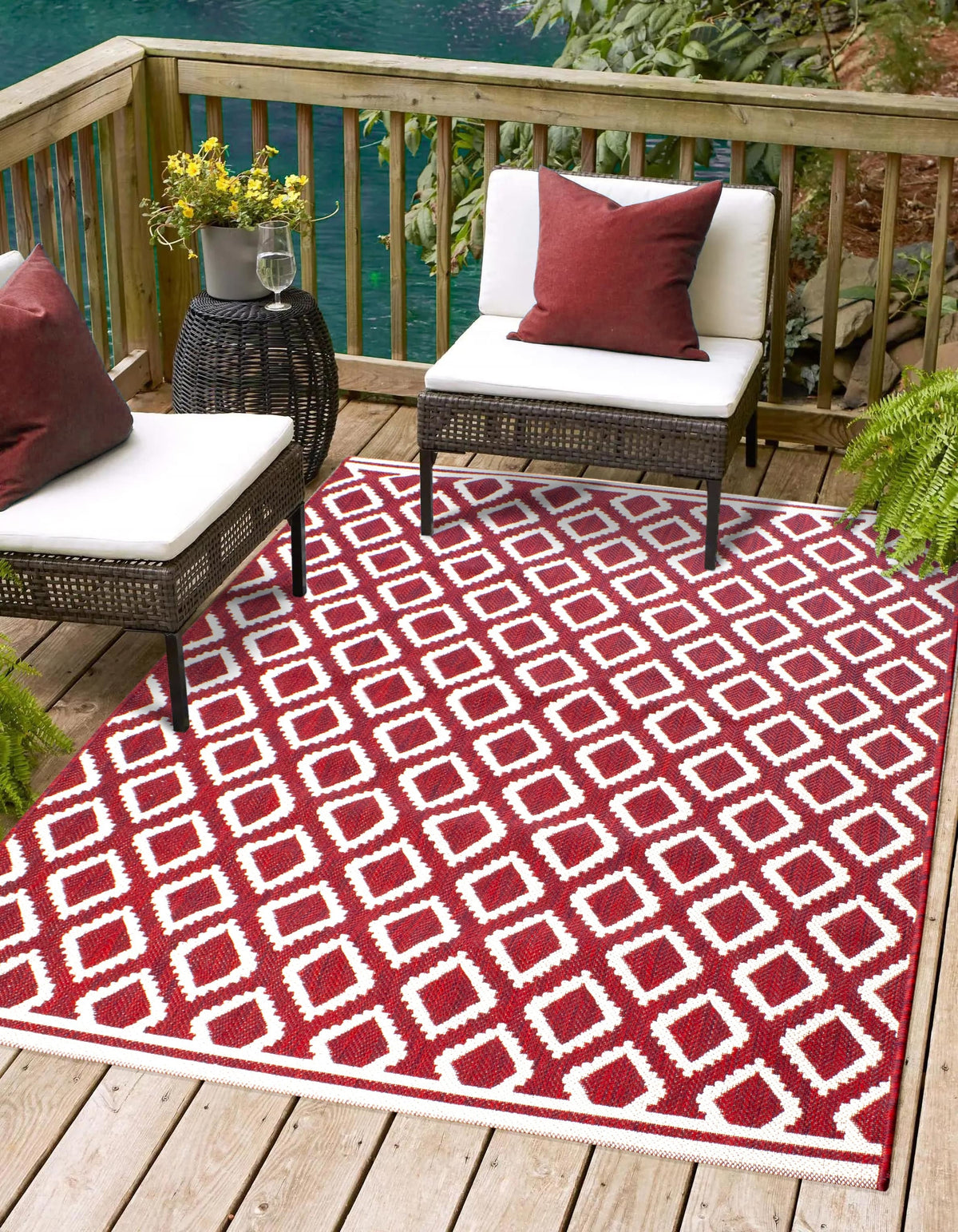 Red Rterrance TERRACE DIAMOND RED – Ultimate Home Living