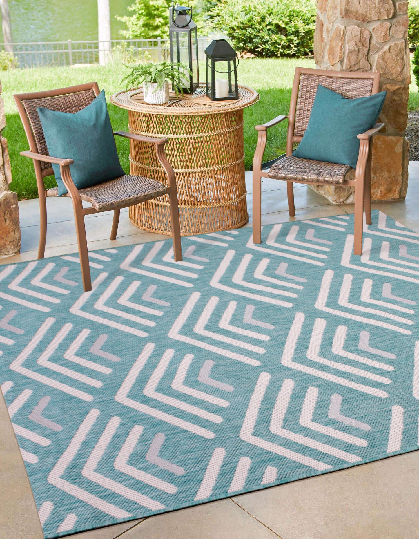 SUMMER BREEZE CHEVRON AQUA