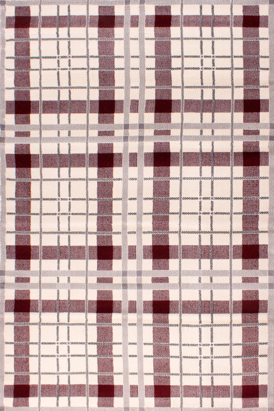 TARTAN CHECK CREAM/RED