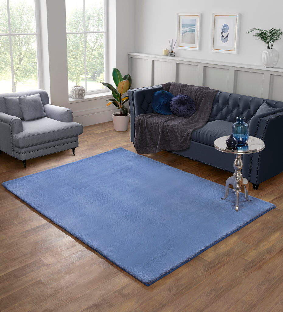 TIPPED LUXE FUR PLAIN BLUE