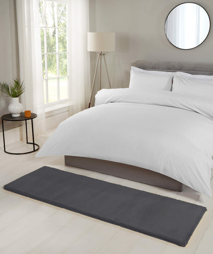 LUXE FAUX FUR RUG PLAIN CHARCOAL