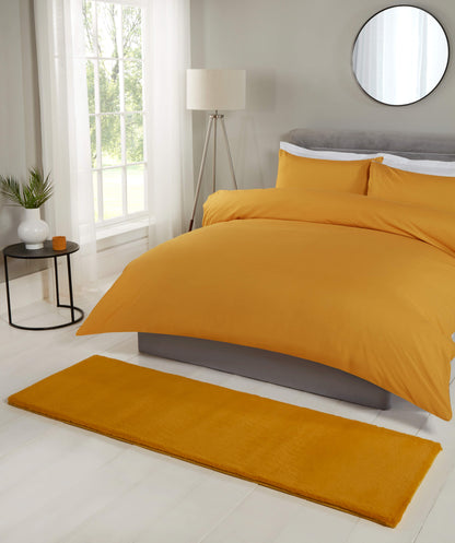 LUXE FAUX FUR RUG PLAIN OCHRE