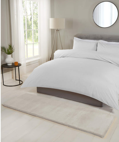 LUXE FAUX FUR RUG PLAIN IVORY